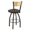Holland Bar Stool Co 25" Swivel Counter Stool, Bronze Finish, Nat Back, Graph Chalice Seat 83025BZNatMplB019 - alternate 3